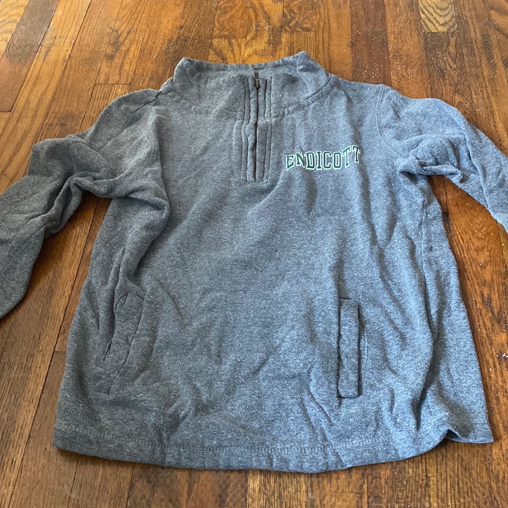 Endicott College Gray 1/4 zip Sweatshirt
